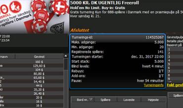 Rudy1605” vinder 5000 kr. freeroll turnering #9  hos 888poker.dk